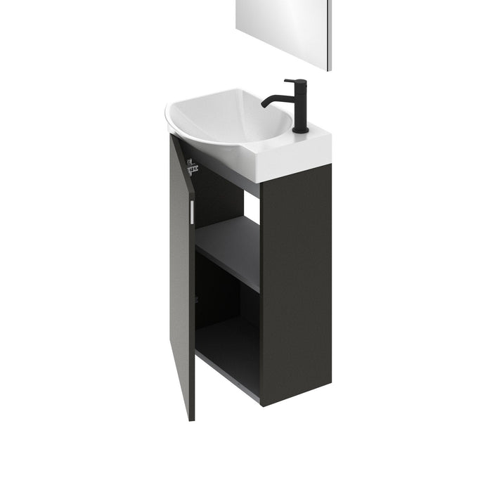 AMIZUVA 127020 MIKA Conjunto Mueble Mini Antracita Brillo