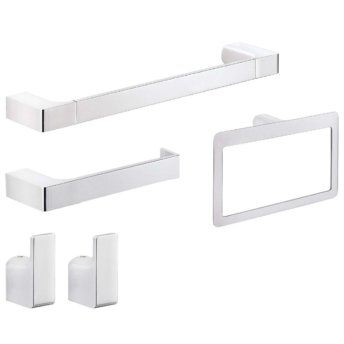 GEDY PI991300002 Set 4 Piezas (Toallero 35Cm, Portarrollo, Percha, Argolla) Cromo