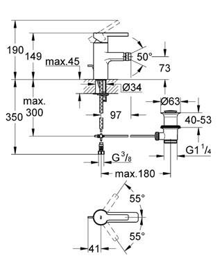 GROHE 33 848 001 LINEARE Single-lever Bidet Mixer