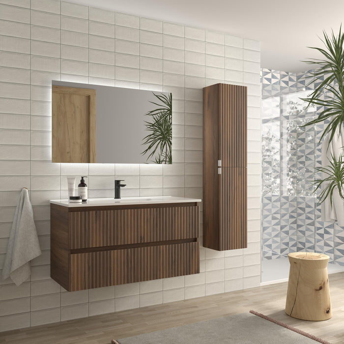 SALGAR KIRA Mueble de Baño con Lavabo Color Nogal