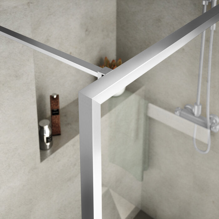 PROFILTEK NORDIC FN-2001 Mampara Fijo Perfil Plata Vidrio 8 mm Transparente