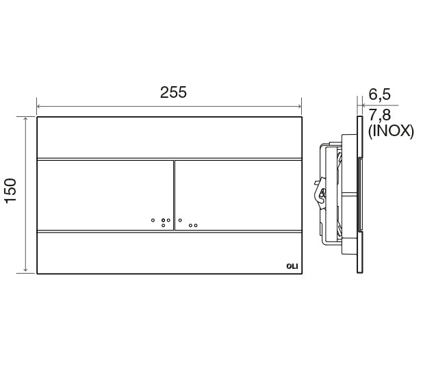 OLI 659044 SLIM Chrome Glossy Push Button