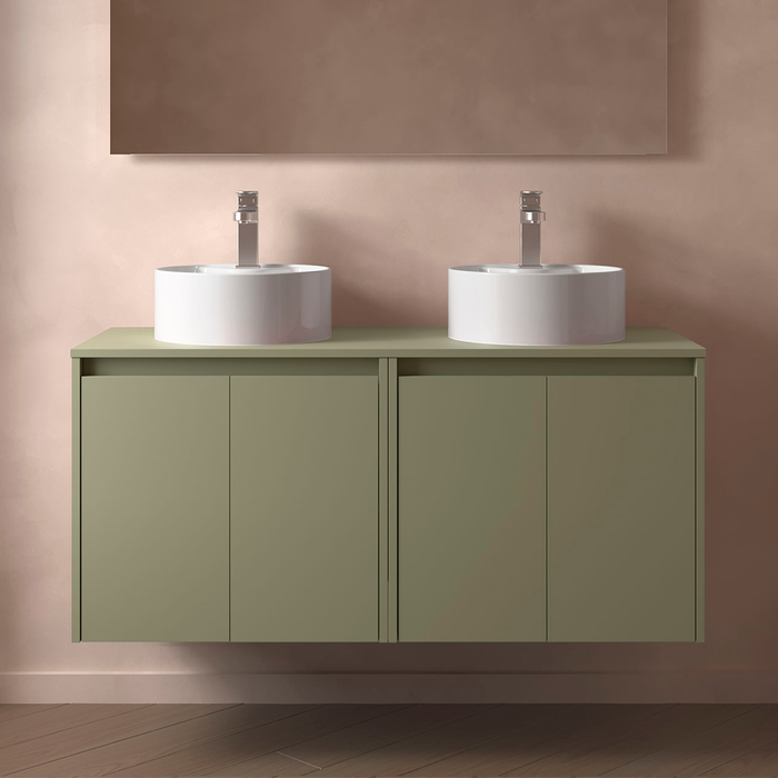 SALGAR 105574 NOJA Mueble de Baño con Tapa Encimera 4 Puertas 140 cm Color Verde Mate