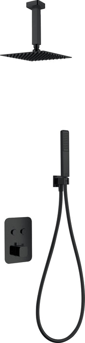 IMEX GTP022/NG PORTUGAL Conjunto de Ducha Empotrado Termostático Negro Mate