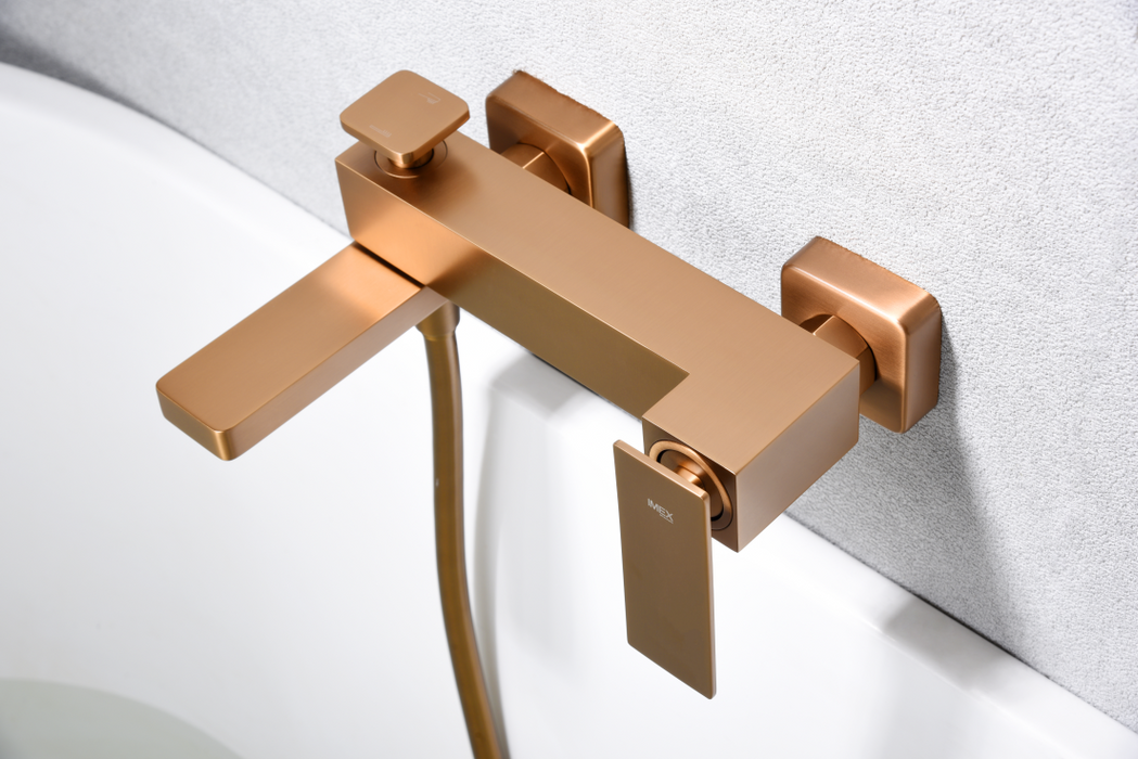 IMEX BDP048-4ORC PISA Kit Baño / Ducha Monomando Oro Rosa Cepillado