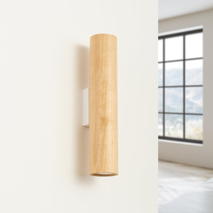 SOLLUX SL.1878 Lámpara de pared LINO madera natural/blanco