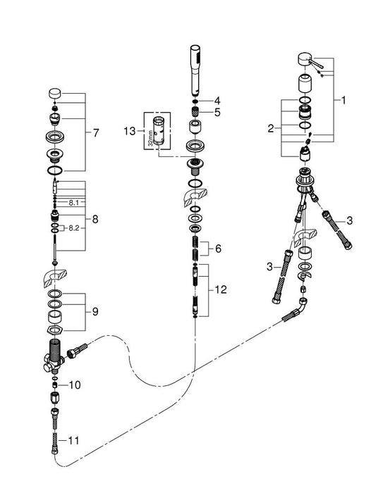 GROHE 31 615 DC0 ESSENCE Monomando de fregadero con smartcontrol integrado acero