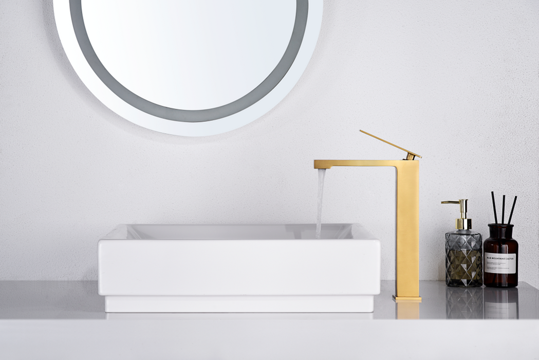 IMEX BDP048-3OC PISA Monomando Lavabo Alto Oro Cepillado