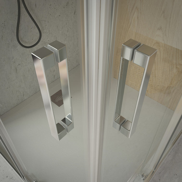 BATHME LONDON-4 Chrome Transparent Angular Shower Screen