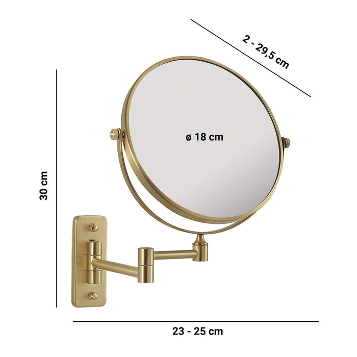 GEDY CO202488000 GAIA Espejo de Aumento Aumento Oro Mate