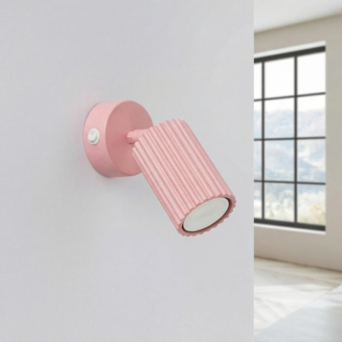 SOLLUX SL.1933 Aplique de pared KARBON rosa con interruptor