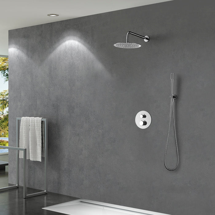 IMEX GTD038 LINE Conjunto de Ducha Empotrado Termostático Cromo