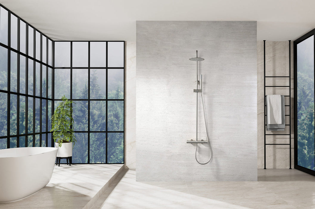 IMEX BDM039/NQ MONZA Grifo Gran Ducha Monomando Telescópico Color Níquel Cepillado