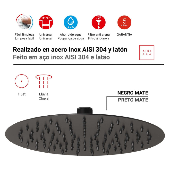 GEDY GYSH1031260 TECH 12 Rociador Negro Mate