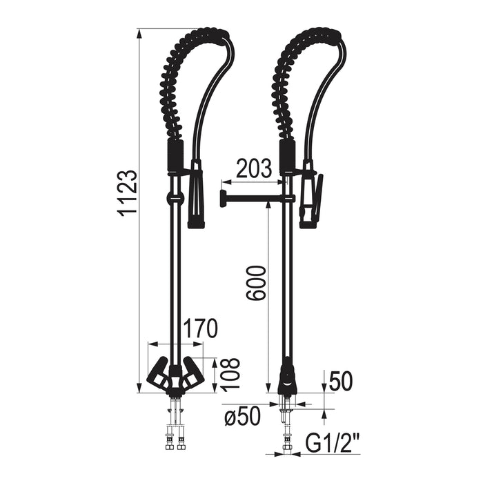 PRESTO 70812 Columna industrial mezcladora bimando Cromo