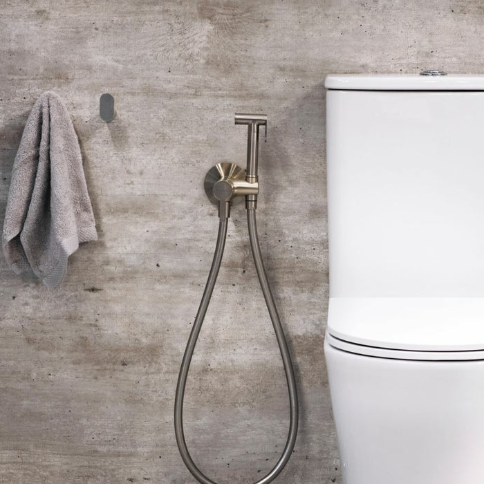 RAMÓN SOLER 9552NC Duchita WC para Inodoro con Pulsador Níquel Cepillado