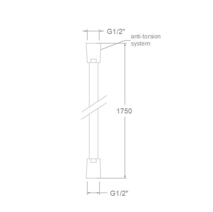 RAMÓN SOLER 2475CCUC HIDROTERAPIA Flexo de Ducha 175 cm Cobre Cepillado