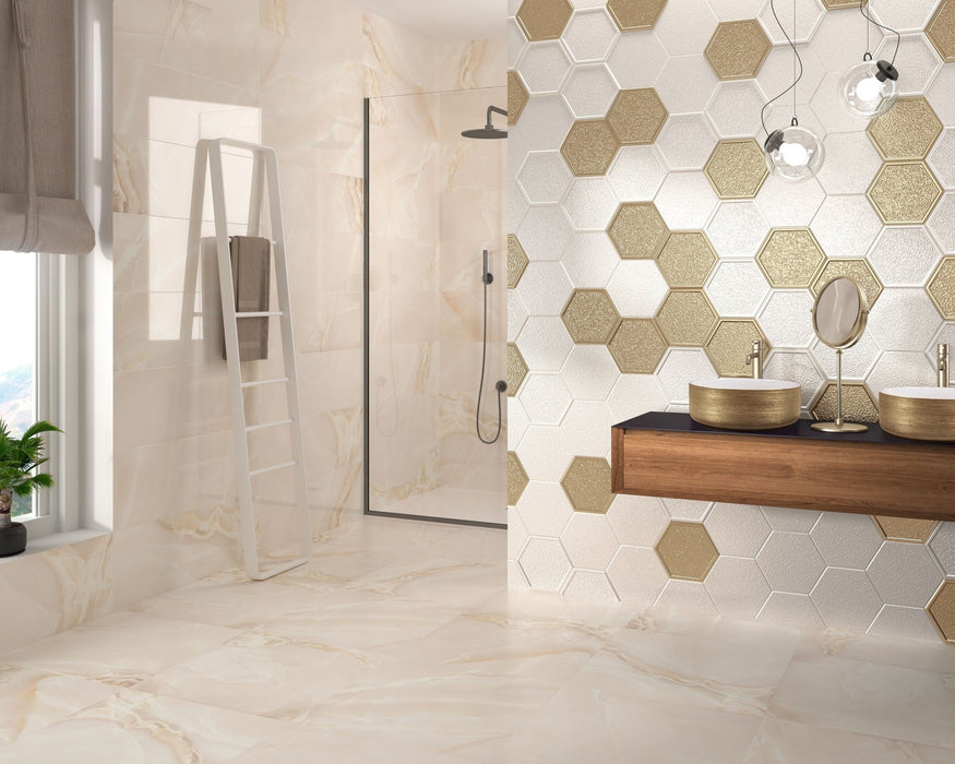DUNE 188011 HELLER WHITE&GOLD Lavabo de Sobreencimera