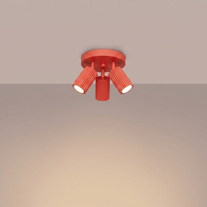 SOLLUX SL.2367 Plafón KARBON 3P rojo