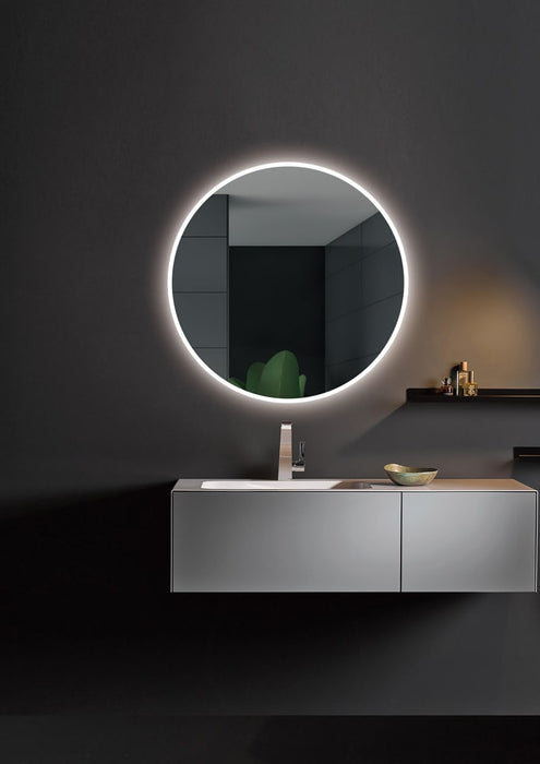 LEDIMEX LOND004/100 LONDON Round LED Mirror Frosted Chrome Outline 100 cm