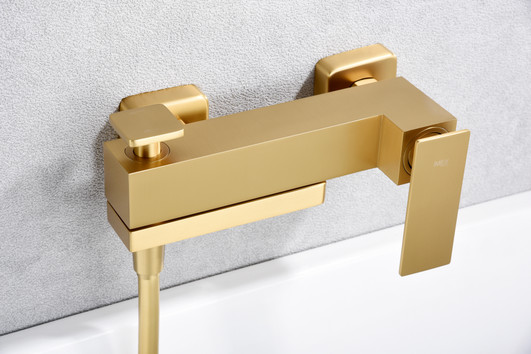 IMEX BDP048-4OC PISA Kit Baño / Ducha Monomando Oro Cepillado