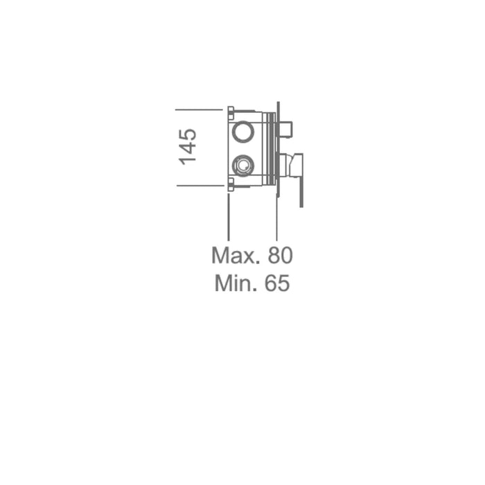 IMEX GSM02V/NG Empotrado Monomando 2 Vías Negro Mate
