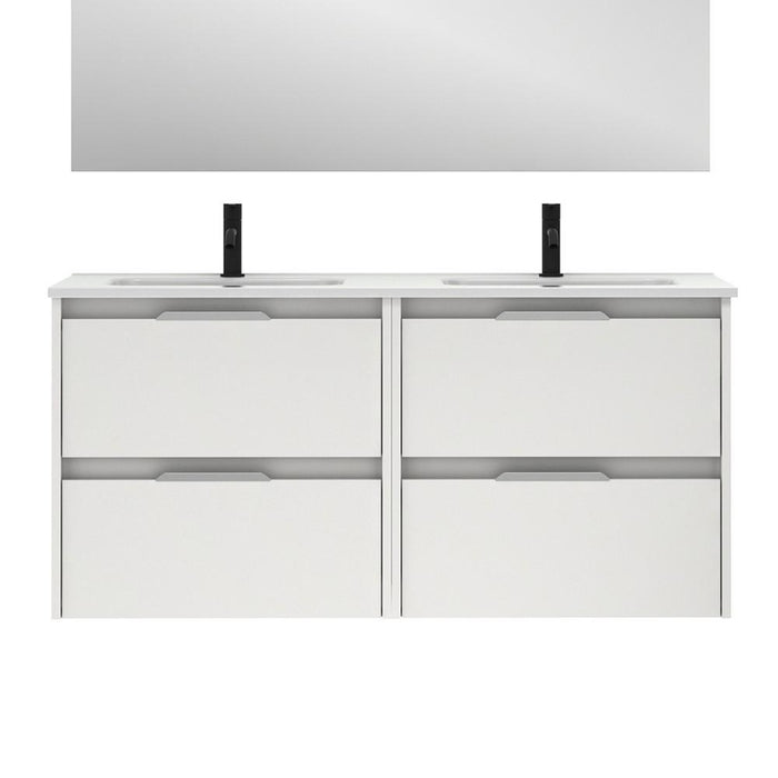 AMIZUVA C0073818 SUKI Bathroom Furniture with Sink 4 Drawers 120 cm White Gloss