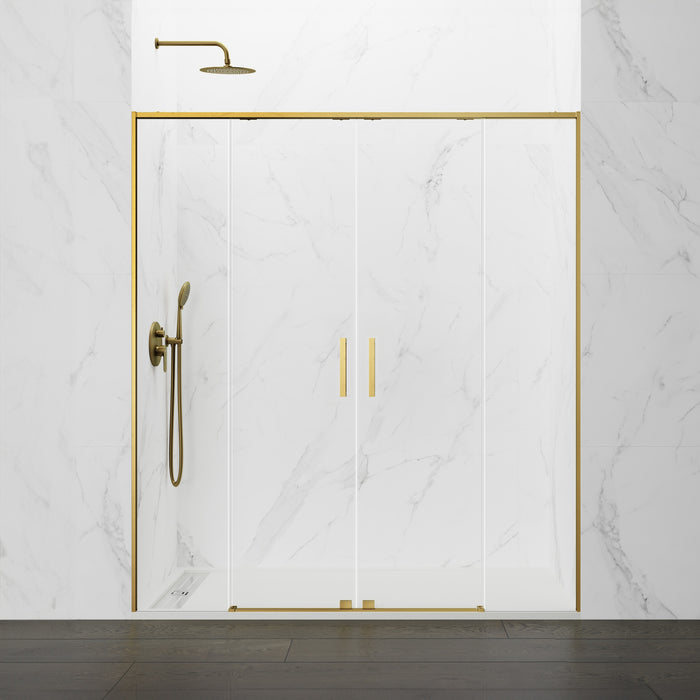 GME TWENTY Mampara Frontal Ducha 2F+2C Oro Transparente