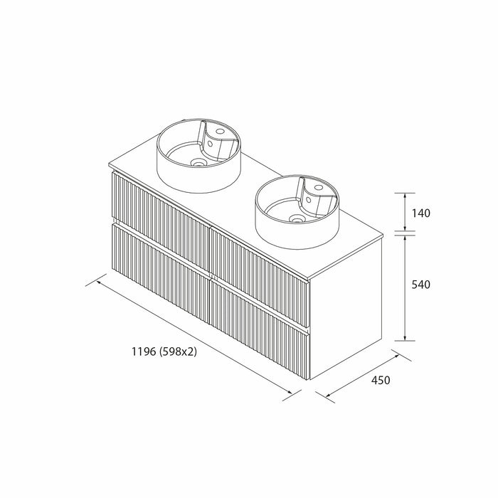 SALGAR 121774 KIRA Mueble+Lavabo LISBOA 120cm Gris mate