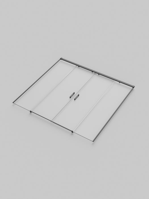 SB_X STYLO Mampara Frontal Ducha 2F+2C Black Gun Metal Transparente