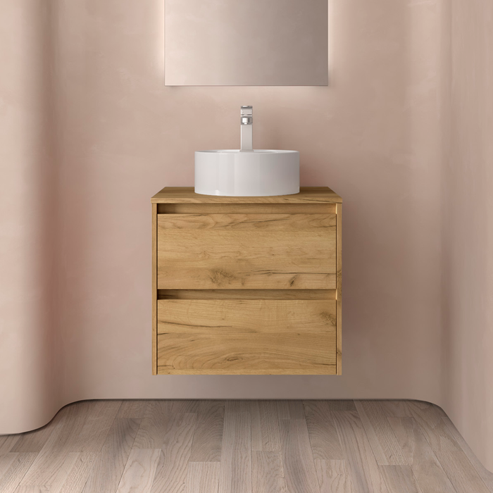 SALGAR NOJA Mueble de Baño con Tapa Encimera 2 Cajones Color Roble África