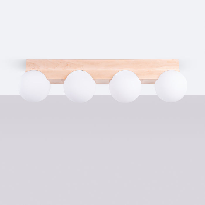 SOLLUX SL.1685 Lámpara de techo BULBO 4 madera natural madera natural/blanco