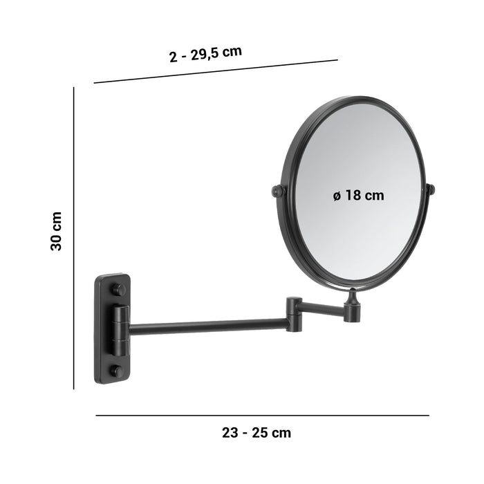 GEDY CO202414000 GAIA Mirrors Magnification Matte Black