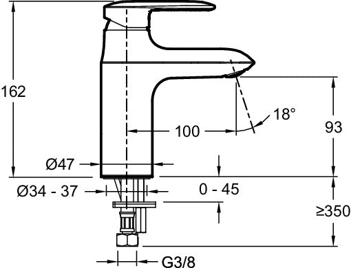 Jacob Delafon E99447-CP KUMIN Grifo monomando de lavabo