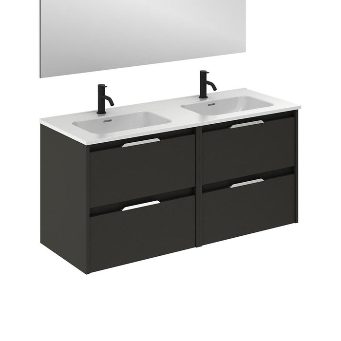 AMIZUVA C0073819 SUKI Mueble de Baño con Lavabo 4 Cajones 120 cm Antracita Brillo