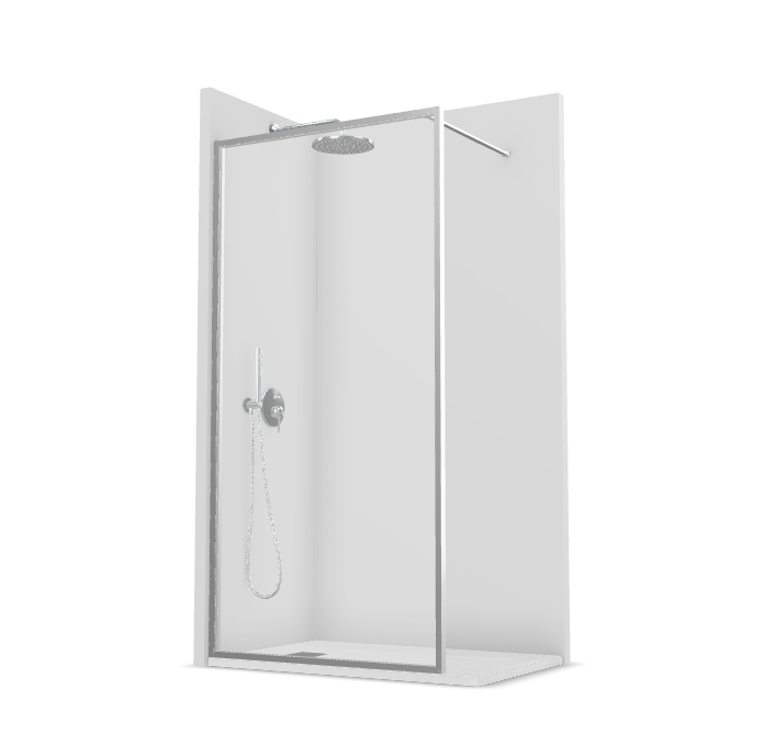 PROFILTEK NORDIC FN-2001 Mampara Fijo Perfil Plata Vidrio 8 mm Transparente