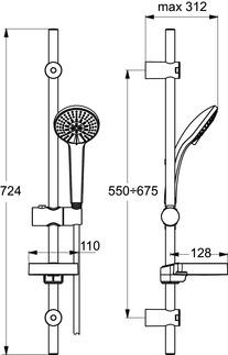 IDEAL STANDARD B9419AA IDEAL RAIN M3 72 Con Jabonera