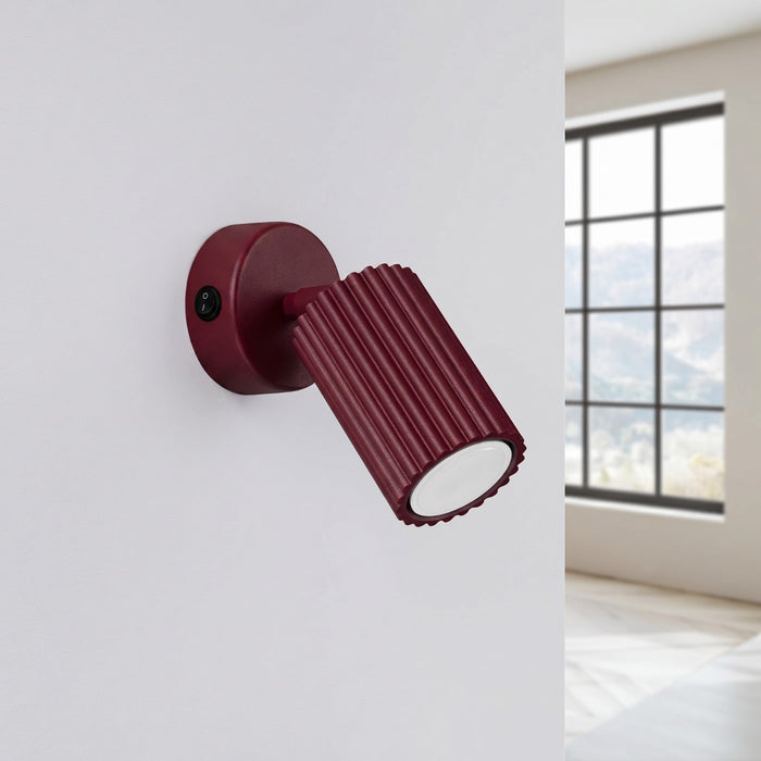 SOLLUX SL.1920 Aplique de pared KARBON burdeos con interruptor