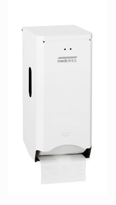 MEDICLINICS PR2784 Dispensador de Papel Higiénico de Doble Rollo para Montar en Pared Acabado Blanco