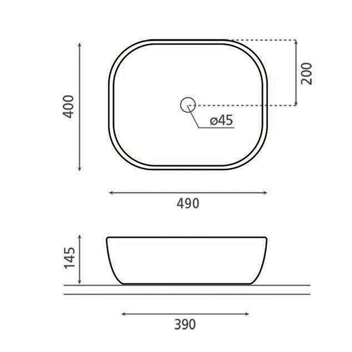 LLAVISAN 507194 Sink Oval Overmount 48X37X13 White