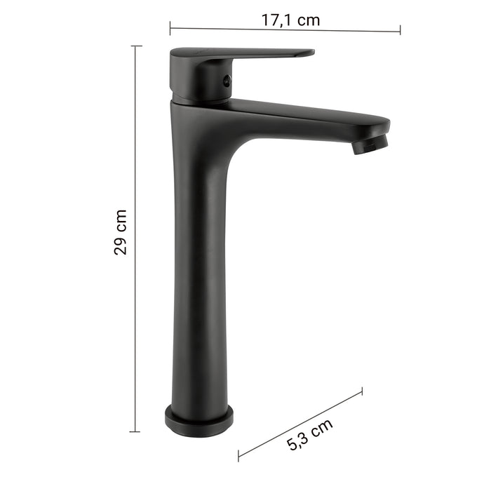 GEDY MXCO0214000 COMO Grifo alto de lavabo negro mate