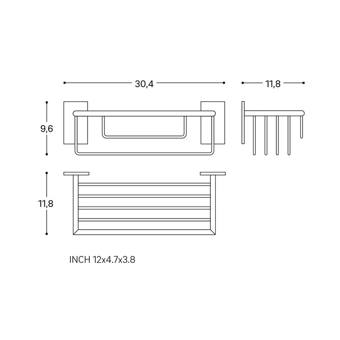 COSMIC 2760149 STICK Jabonera De Ducha Cromo (30.4X11.8X9.6 cm)