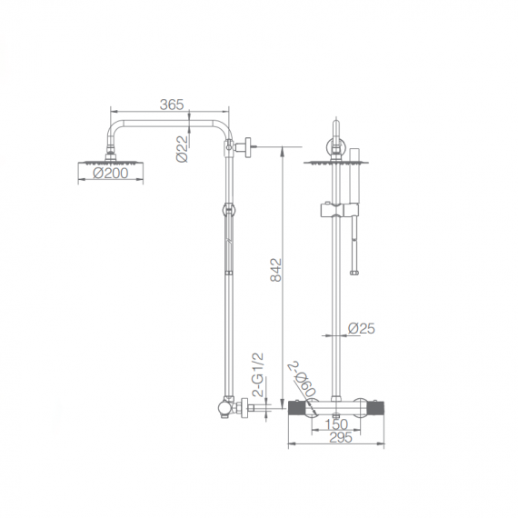 IMEX BTD038/OC LINE Conjunto de Ducha Termostático Color Oro Cepillado