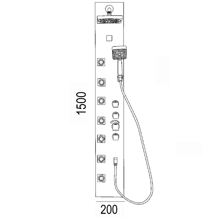 PRESTO 20003 Columna nitro plus hidromasaje termostática Aluminio/Cromo