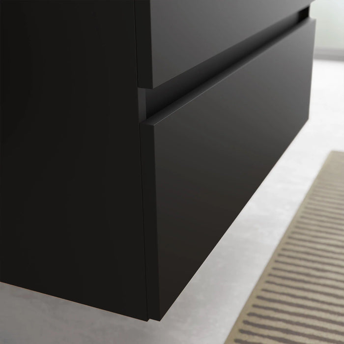 SALGAR BEQUIA Bathroom Furniture with Sink and Countertop 2 Drawers 2 Compartments Black Roble África