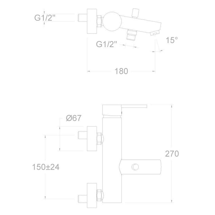 RAMONSOLER 3305S DRAKO Grifo Monomando Bañera sin Equipo Cromo