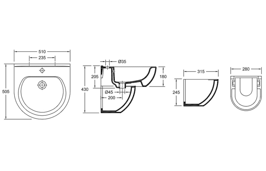 VALADARES 34331002C NAUTILUS Lavabo Con Semipedestal