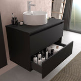 SALGAR BEQUIA Bathroom Cabinet with Matte Black Countertop Lid
