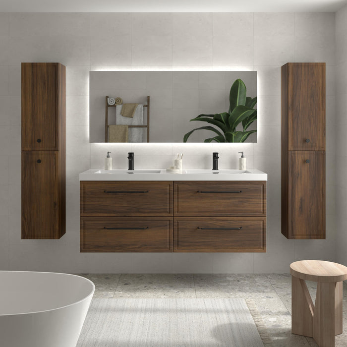 SALGAR 121804 RUNA Mueble de Baño 2 pozas Carga Mineral 140cm Nogal