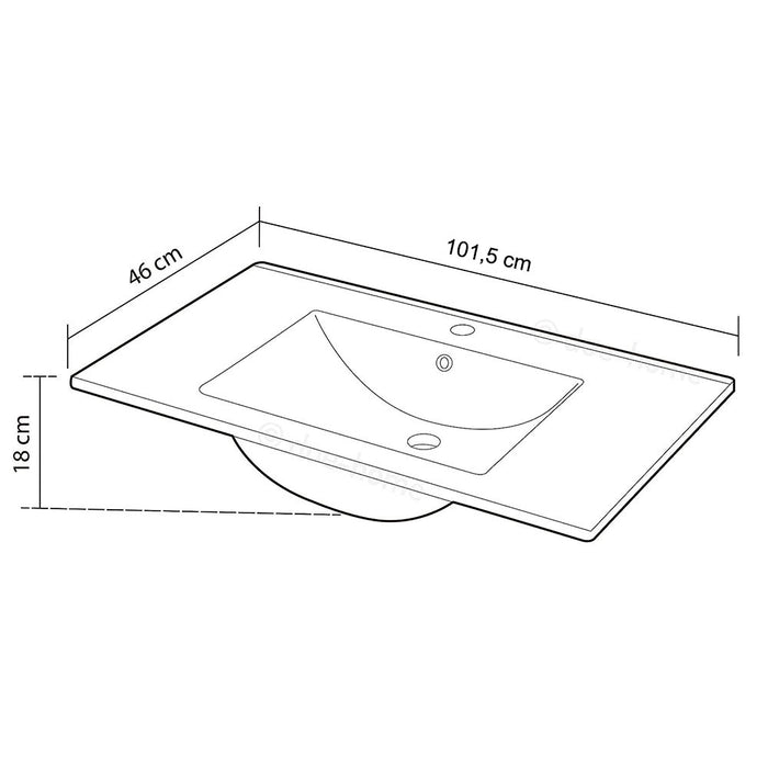LLAVISAN 509024 Sink To Embed Vanguard 101X46X1.8 White